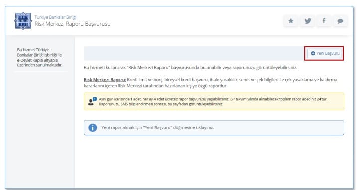 e-Devlet findeks rapor başvurusu