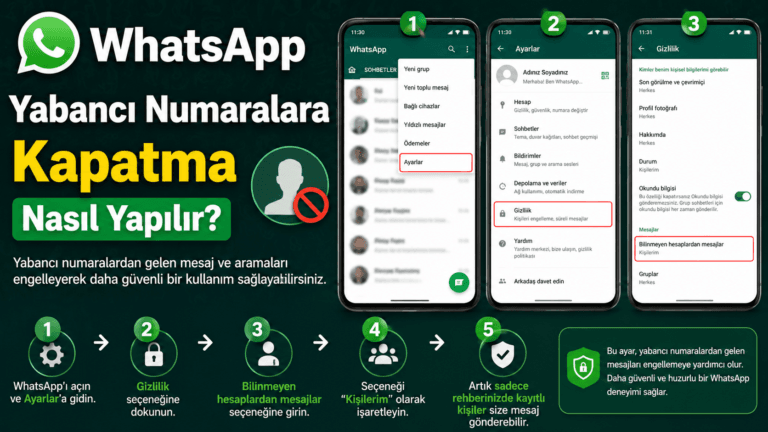 WhatsApp Yabancı Numaralara Kapatma