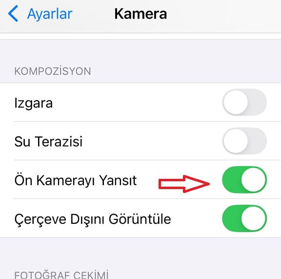 İphone Ön Kamera Ayarı