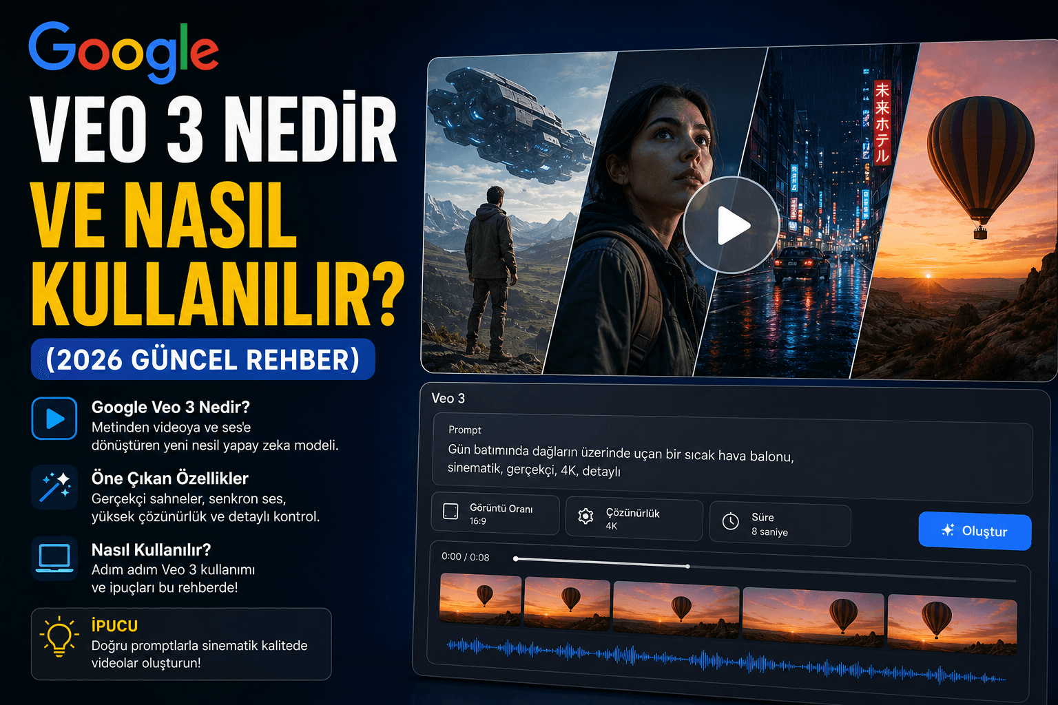 Google Veo 3 Nedir ve Nasıl Kullanılır? (2026 Güncel Rehber)