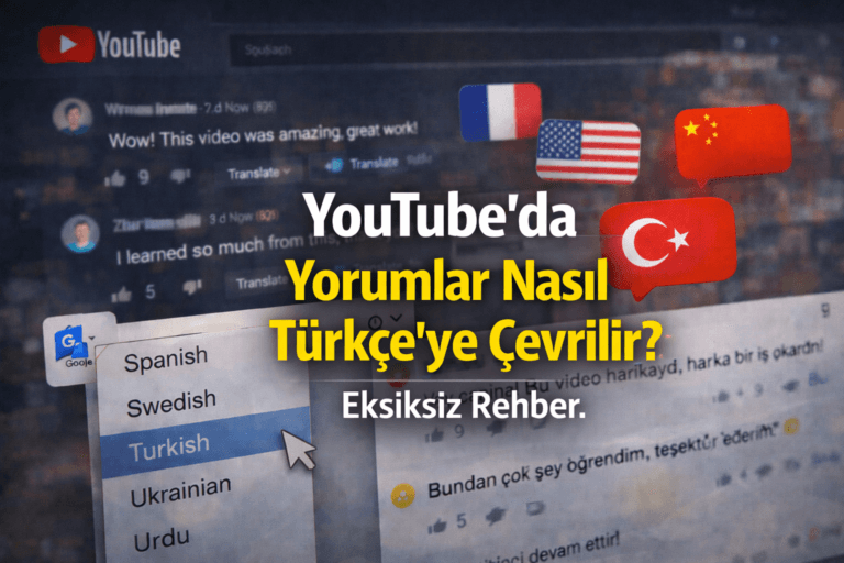 YouTube yorumlarını Türkçeye çevirme ayarı