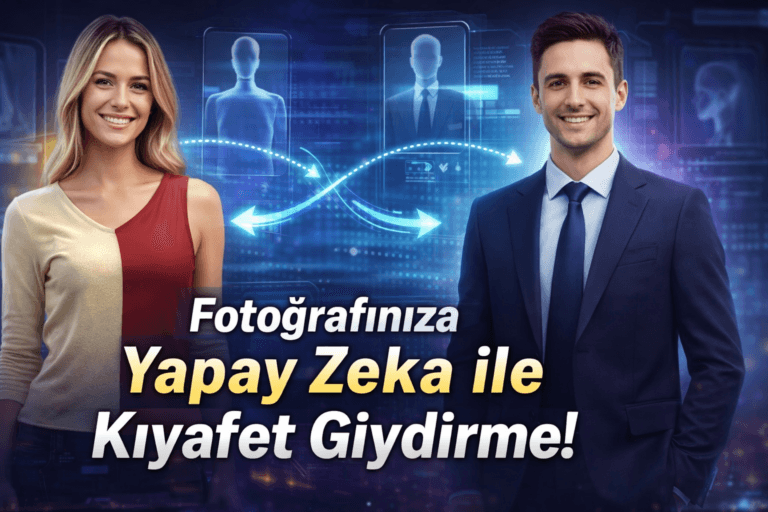 Yapay zeka ile fotoğraftaki kıyafeti değiştirme örneği