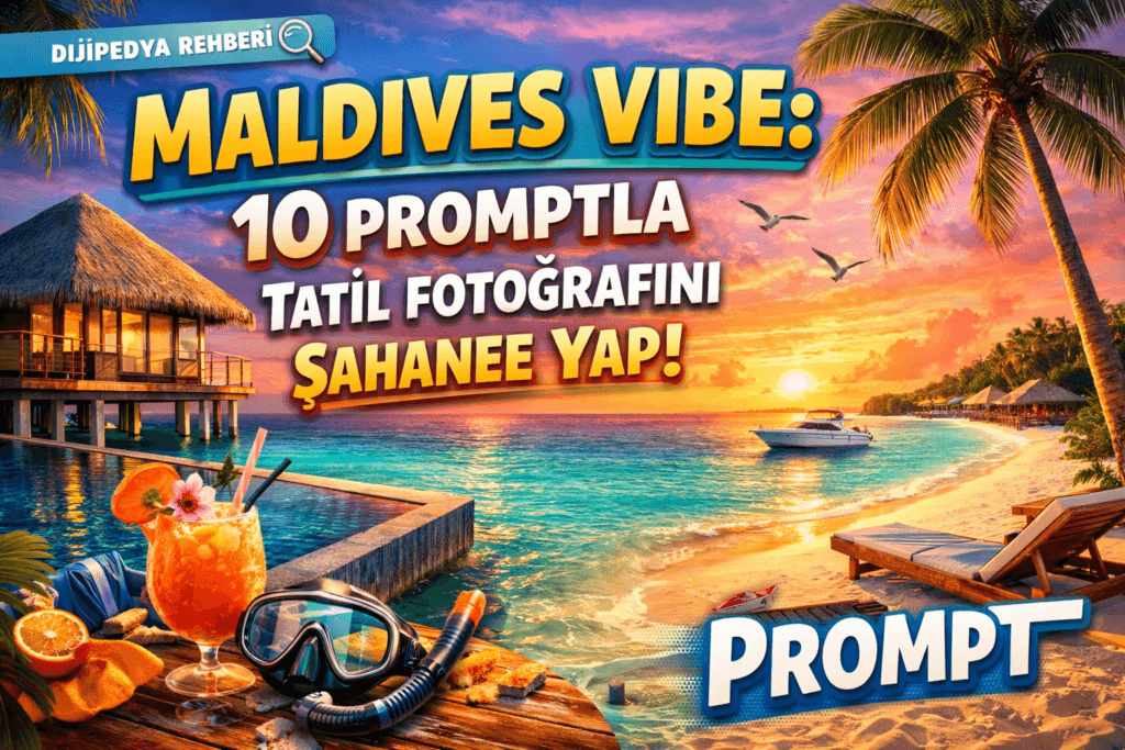 Maldivler vibe tatil fotoğrafı promptu