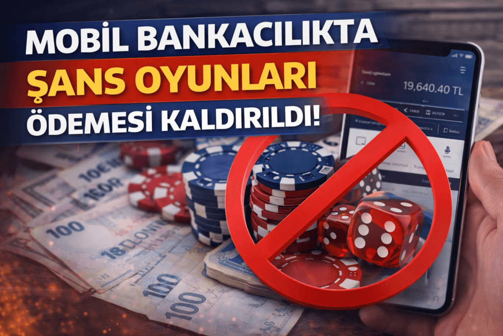 Mobil Bankacılıkta Şans Oyunları Ödemesi Kaldırıldı