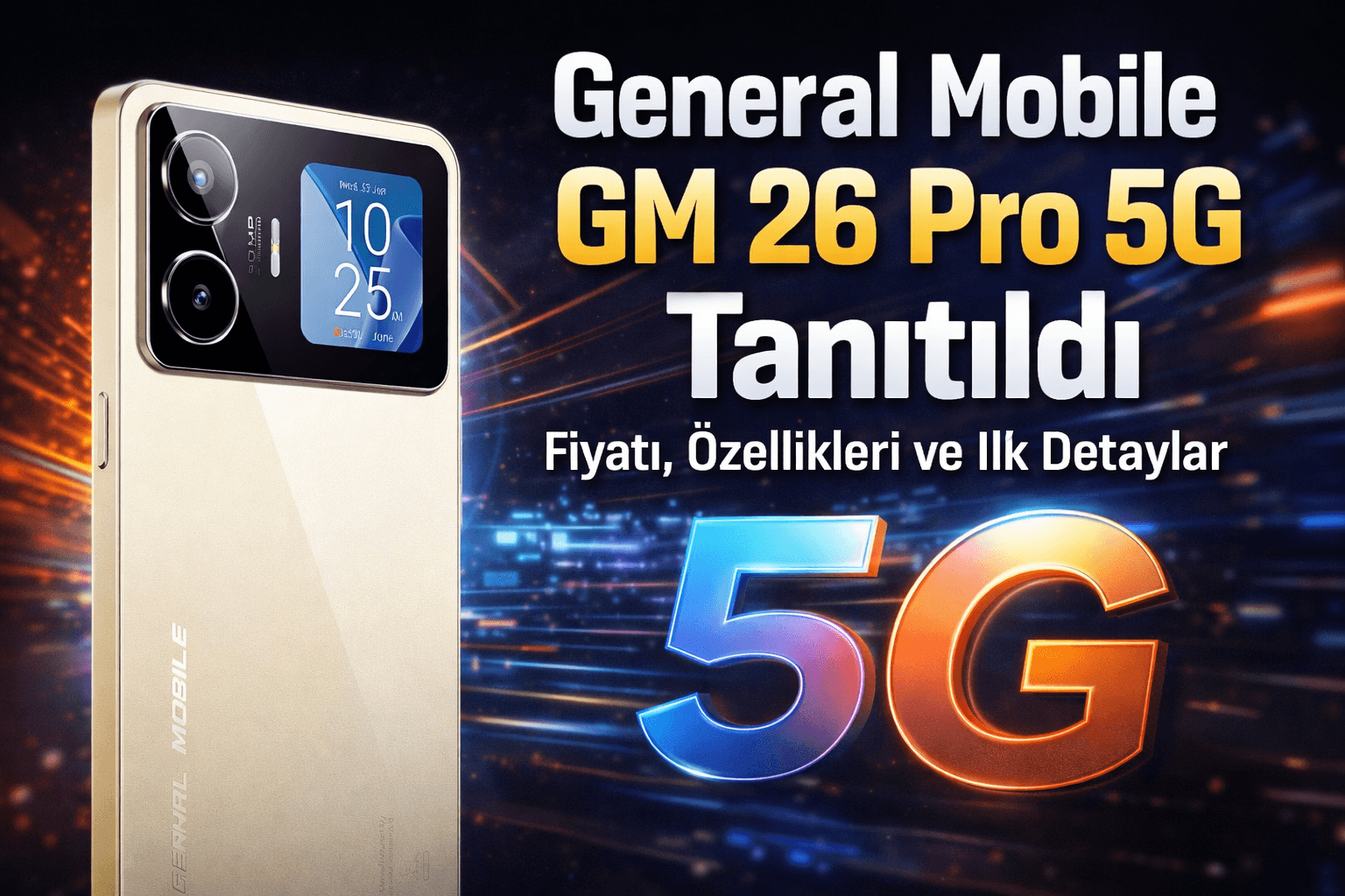 General Mobile GM 26 Pro 5G Tanıtıldı: Arka Ekran, GM AI Yapay Zeka ve 5G Bağlantısı Bir Arada