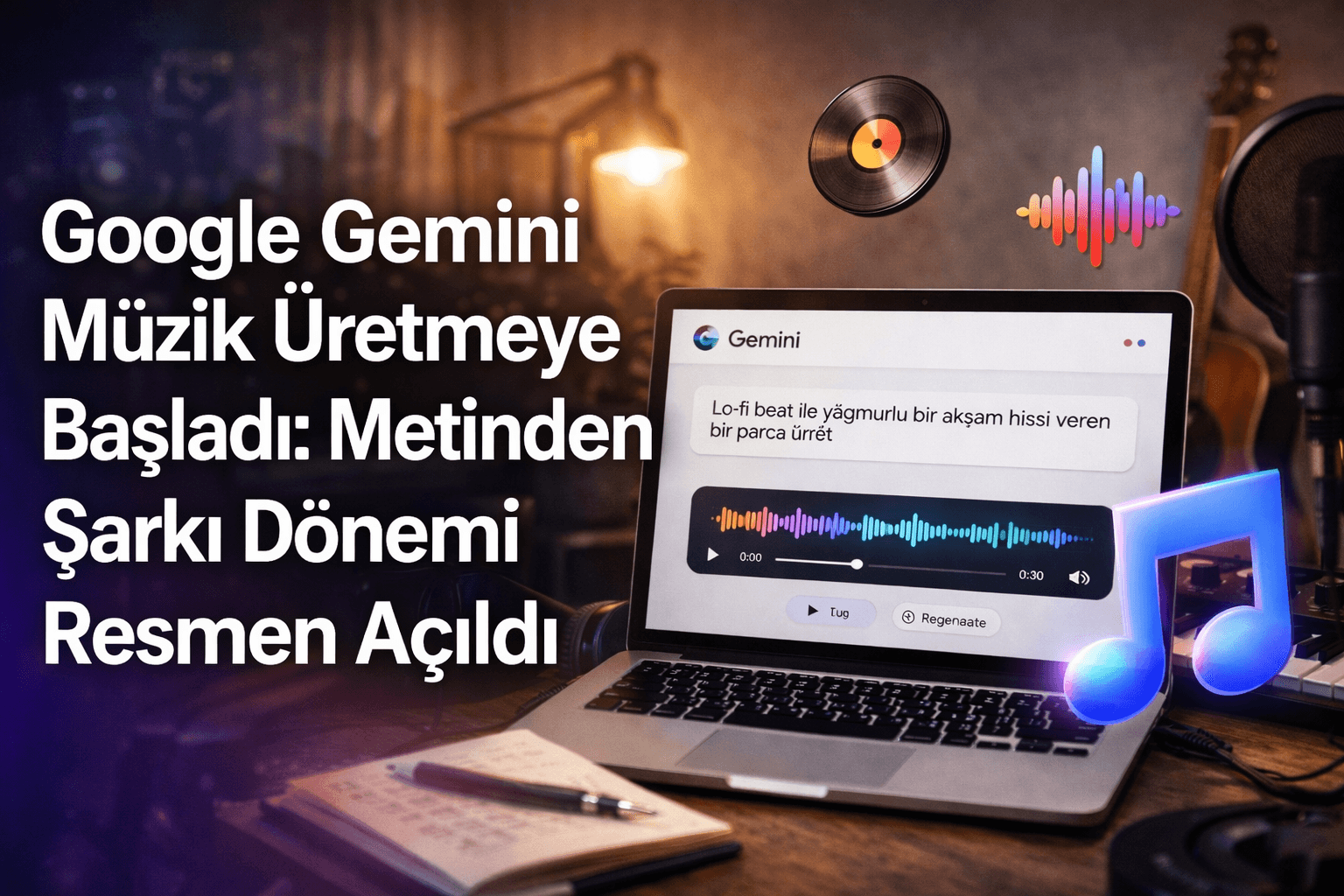 Google Gemini Müzik Üretmeye Başladı: Metinden Şarkı Dönemi Resmen Açıldı