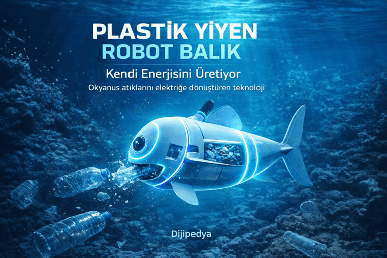 Plastik yiyen robot balık