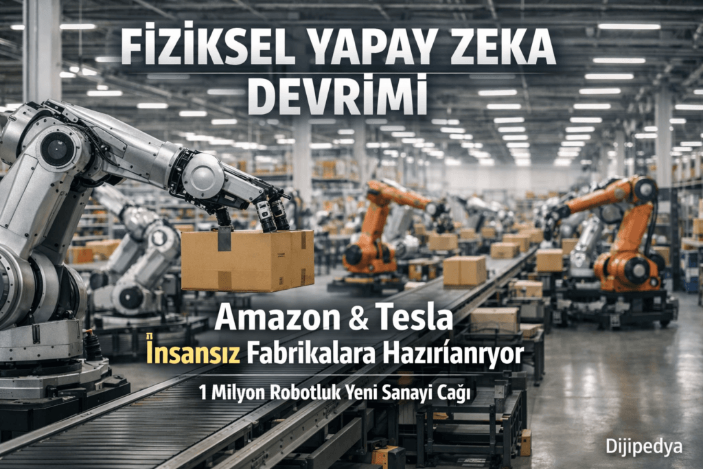 Amazon ve tesla fabrikalarında çalışan robotlar