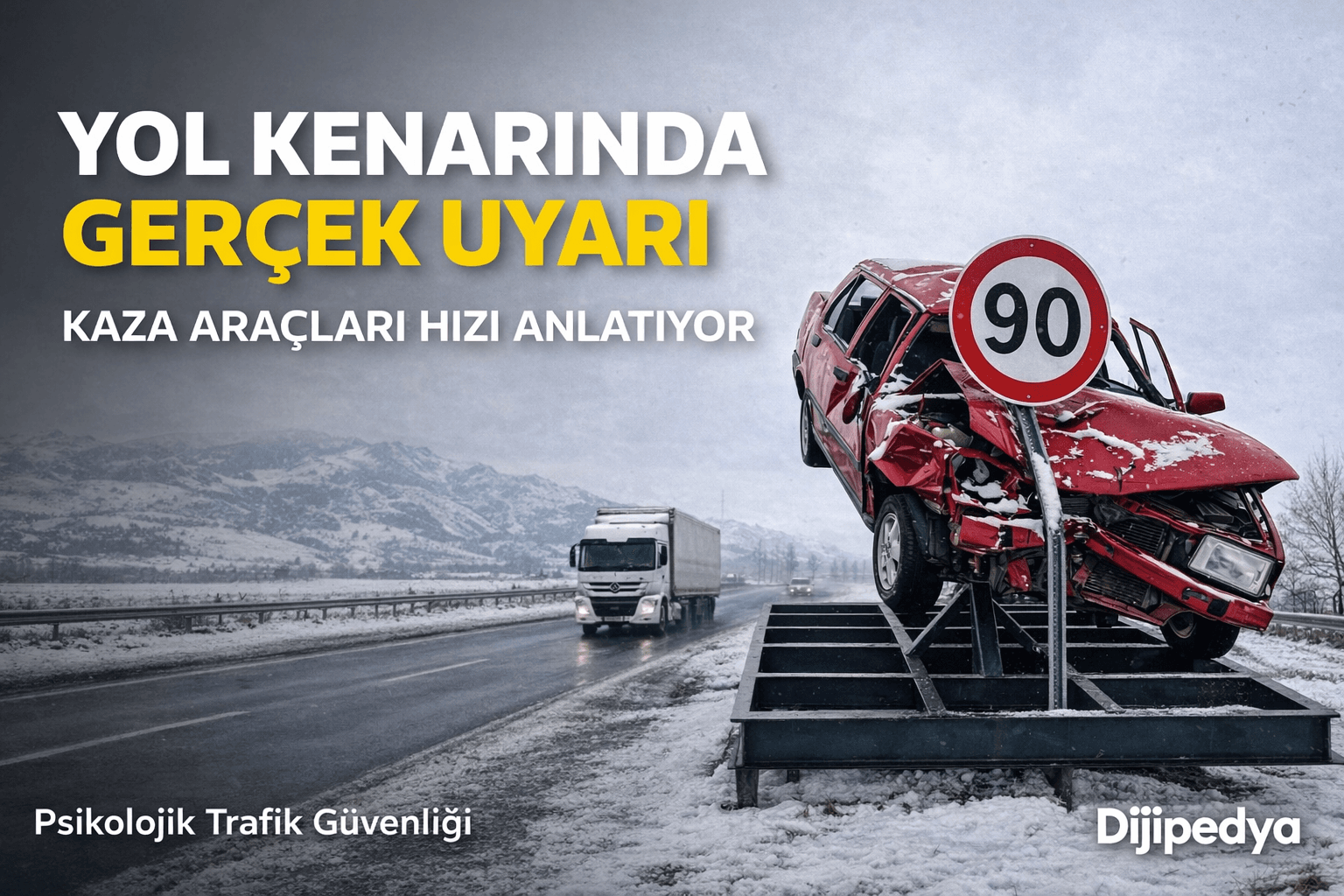 Türkiye’nin Sıradışı Trafik Uyarısı Dünya Gündemine Oturdu: Gerçek Kaza Enkazları Yol Kenarında