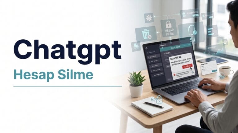 ChatGPT hesap silme ekranını ve kalıcı hesap kapatma sürecini anlatan görsel