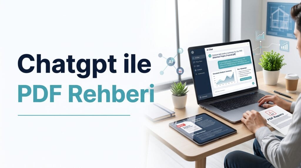 ChatGPT sohbet ekranına yüklenen PDF belgesinin kısa özet, madde listesi ve belge analizi çıktısına dönüştüğünü gösteren görsel.