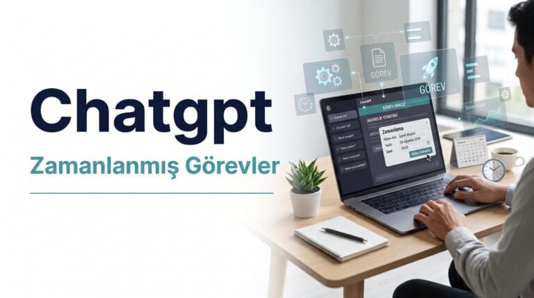ChatGPT’de hatırlatıcı, günlük özet, haftalık görev ve bildirim ayarlamayı gösteren zamanlanmış görevler kapak görseli.