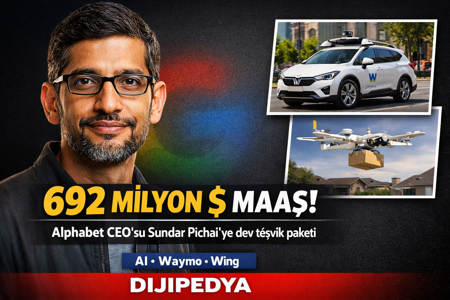 Google CEO’su Sundar Pichai’ye 692 Milyon Dolarlık Maaş