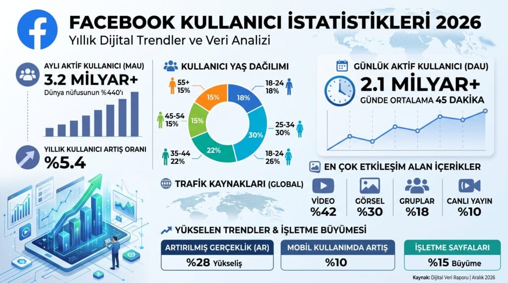 Facebook kullanıcı istatistikleri 2026 verileri