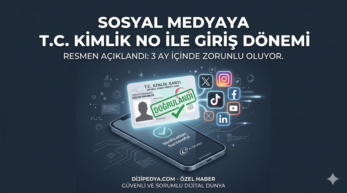 Sosyal Medya Hesaplarına T.C Kimlik Numarası ile Giriş Zorunluluğu Geliyor