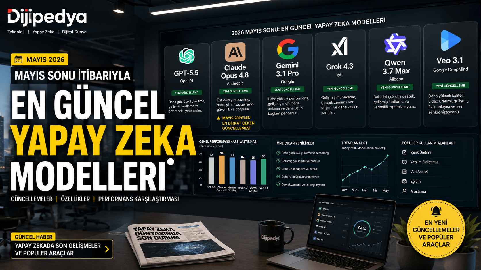 2026 Mayıs Sonu İtibarıyla En Güncel Yapay Zeka Modelleri, Güncellemeler ve Popüler Araçlar