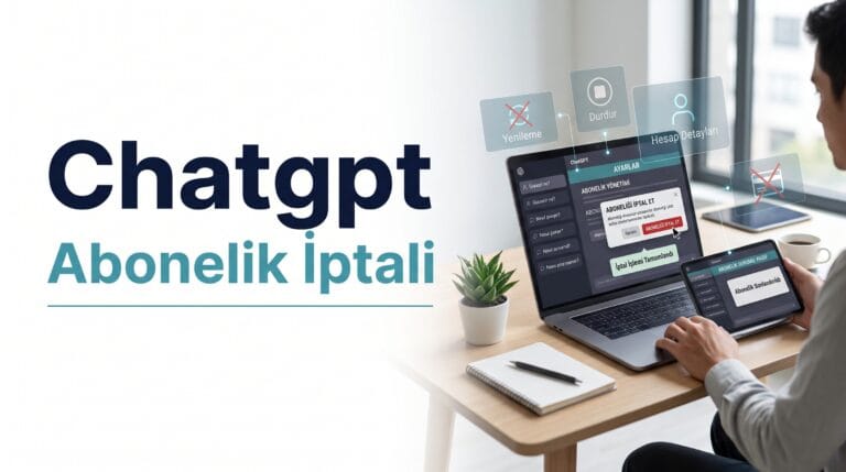 metin ChatGPT ayarlar ekranında faturalandırma bölümü, abonelik planı ve “Planı İptal Et” seçeneğini gösteren dijital görsel.