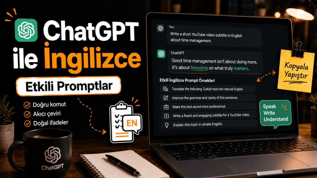 ChatGPT ile İngilizce öğrenmek için etkili promptlar