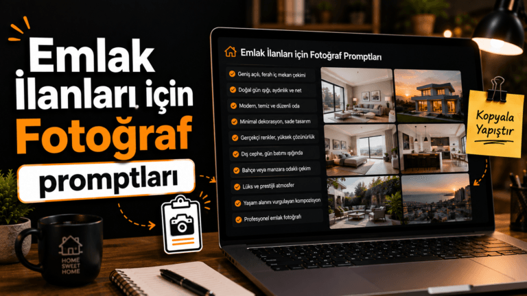 Emlak ilan fotoğraflarını profesyonelleştirmek için yapay zeka düzenleme promptları