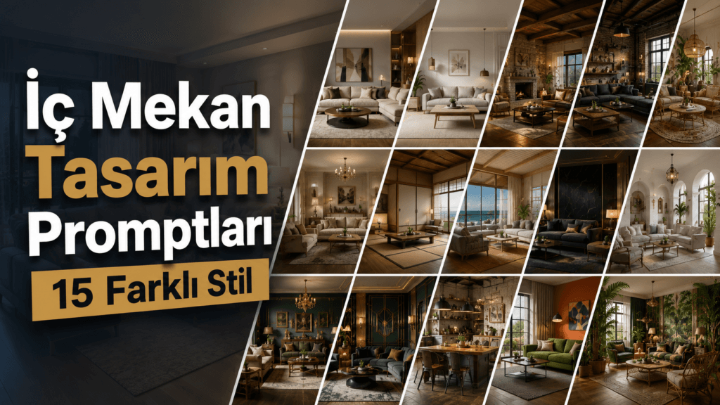 İç mekan tasarım promptları: 15 farklı stil