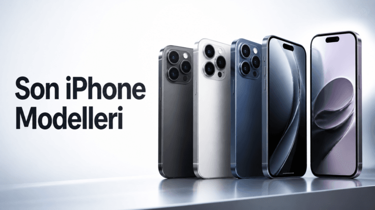 2026’nın güncel iPhone modelleri ile iOS sürüm ve güncelleme bilgilerini temsil eden kapak görseli.