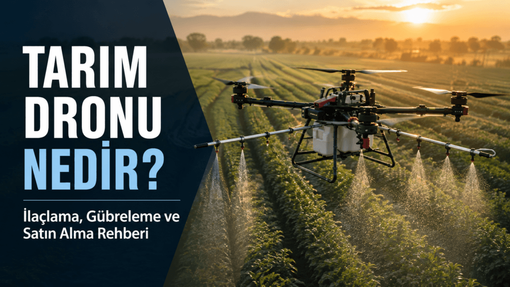 Tarım dronu ile tarlada ilaçlama ve gübreleme yapılması