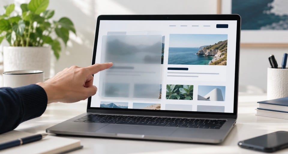 Editorial image of a partly obscured website on a laptop, illustrating an AI crawler access audit