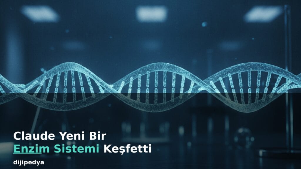 Claude CRISPR benzeri enzim sistemi kesfi haberi kapak gorseli, aydinlik DNA sarmali
