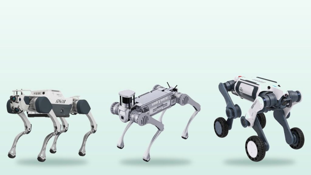 Fabrika denetimi için endüstriyel robot köpekler