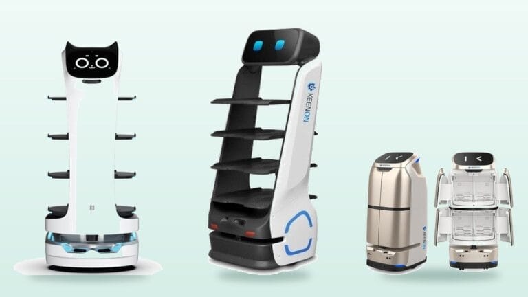 PUDU BellaBot, Keenon T9 and Keenon W3 service robots