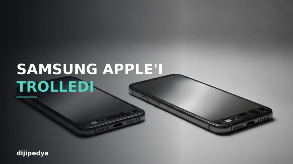 Samsung Apple trolleme haberi kapak gorseli, iki katlanabilir telefon yan yana