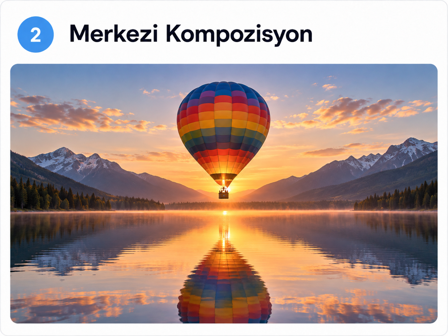 Merkezi Kompozisyon (Centered Composition) tekniğinin yapay zekâ ile oluşturulmuş örneği