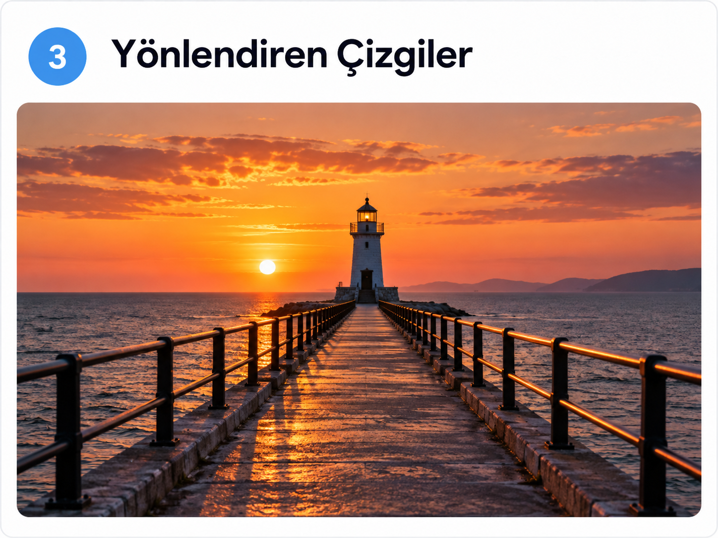 Yönlendiren Çizgiler (Leading Lines) tekniğinin yapay zekâ ile oluşturulmuş örneği
