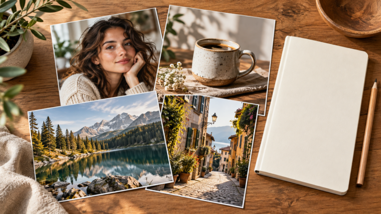 Portre, ürün, manzara ve sokak fotoğrafı örnekleri ile boş not defteri