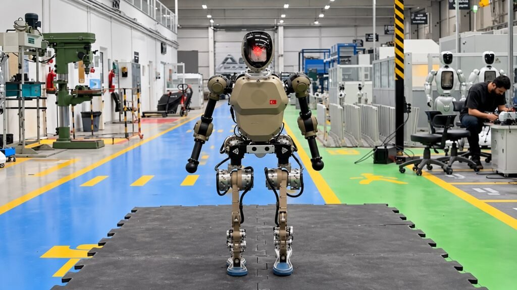 AKINCI-5 insansı robot, AKINROBOTICS fabrikasında yürüme pistinde