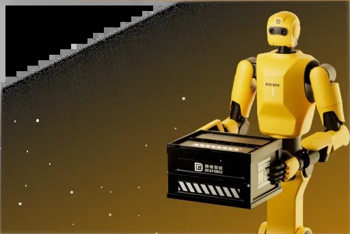 Kutu taşıyan DexForce W1 Pro insansı robotu
