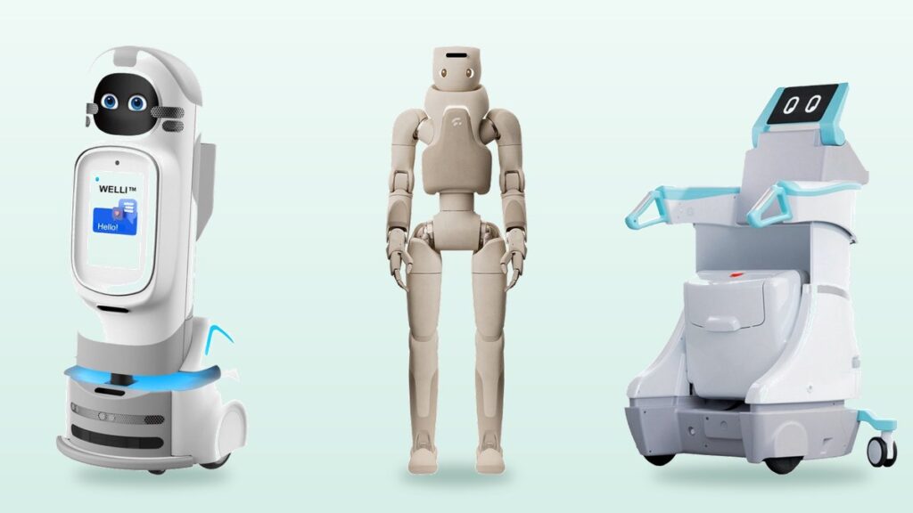 Care and companion robots for elderly care