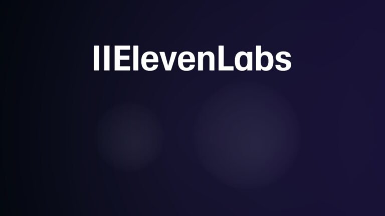 Koyu lacivert zemin üzerinde beyaz ElevenLabs logosu, Eleven Realtime haberi kapak görseli