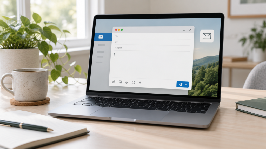 Kurumsal e-posta kurulumu için temsili posta yazma ekranı