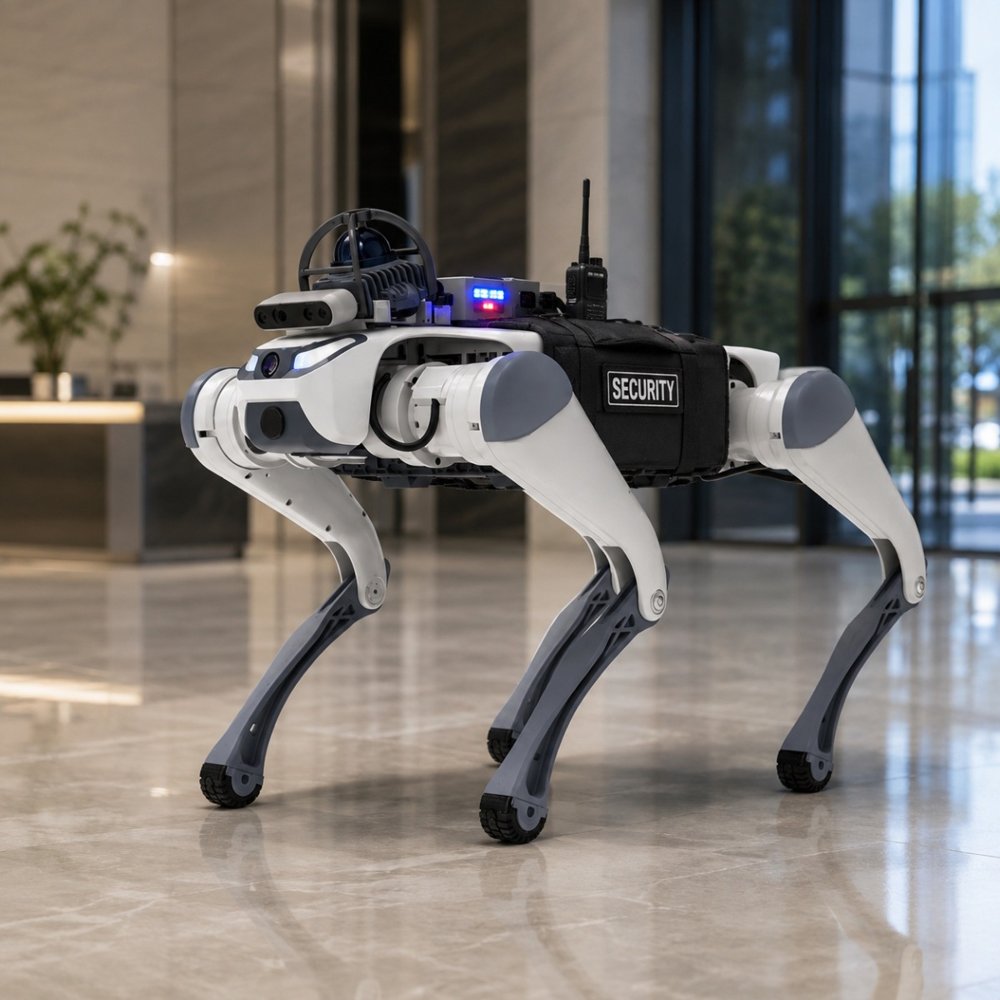 RoboPatrol security patrol software on a robot dog