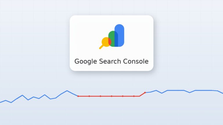 Google Search Console logosu ve veri gecikmesini gösteren grafik