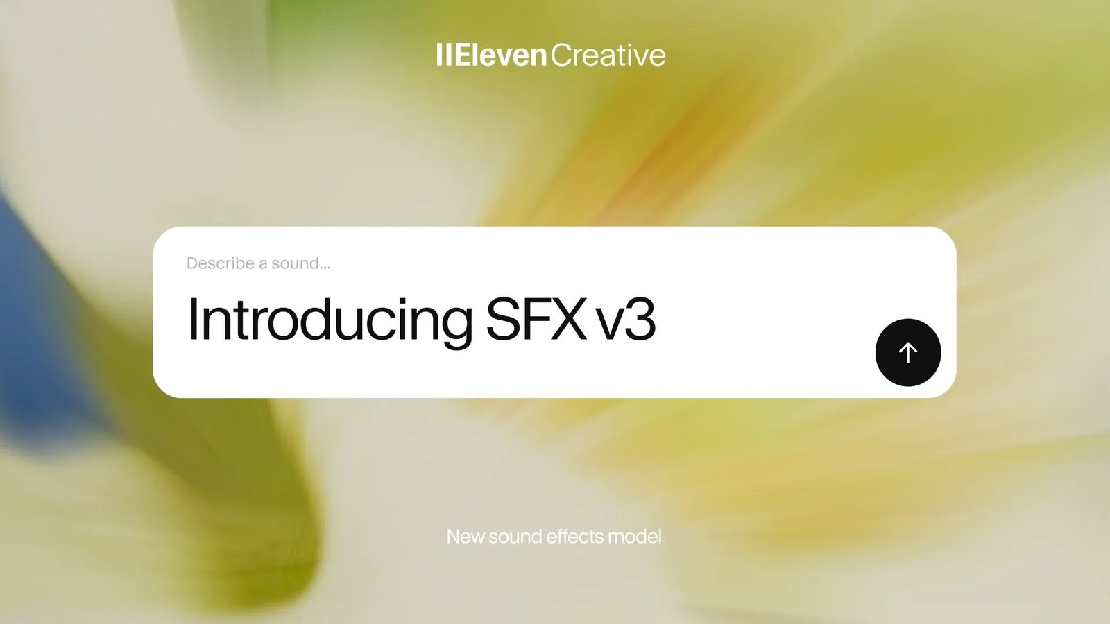 ElevenLabs SFX v3 resmi tanıtım görseli