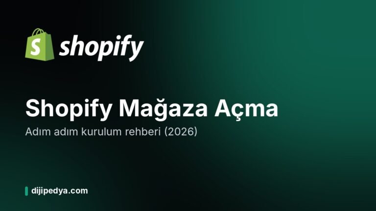 Shopify mağaza açma rehberi 2026