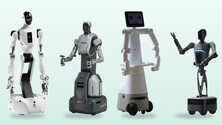 Wheeled humanoid robots: Galbot G1, UBTECH Cruzr Y1, Mercury X1 and PUDU D7